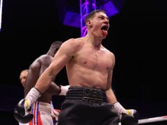 Chris Billam-Smith (right) celebrates victory by unanimous decision against Richard Riakporhe following the WBO World Cruiserweight bout at Selhurst Park, London (Steven Paston/PA)