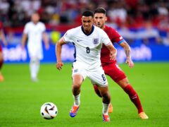 Trent Alexander-Arnold (left) started in midfield against Serbia (Adam Davy/PA).