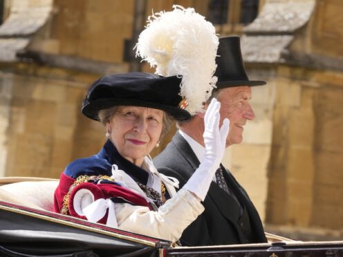 The Princess Royal after attending the annual Order of the Garter Service at St George’s Chapel (PA)