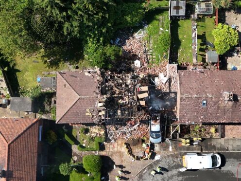 The scene of a suspected gas explosion in Kirkland Walk, Middlesbrough (Owen Humphreys/PA)