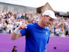 Andy Murray celebrates after winning his match against Alexei Popyrin (not pictured) on day four of the cinch Championships at The Queen’s Club, London. Picture date: Tuesday June 18, 2024.