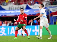 Cristiano Ronaldo achieved another milestone as Portugal left it late to beat the Czech Republic in their opening Group F match (Adam Davy/PA)