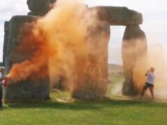 The activists sprayed paint on the stones on Wednesday (Just Stop Oil/PA)