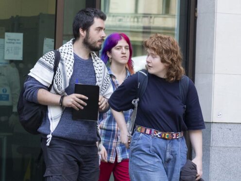 Daniel Formentin, left to right, Zosia Lewis and Leonorah Ward were appearing at Westminster Magistrates’ Court (Charlotte Coney/PA)