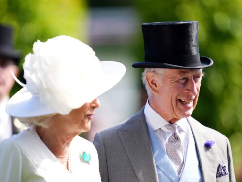 The King and Queen on day three of Royal Ascot at Ascot Racecourse, Berkshire (John Walton/PA)