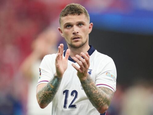England’s Kieran Trippier applauds the fans after the 1-1 draw with Germany at Euro 2024. (Adam Davy/PA)