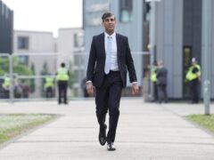 Prime Minister Rishi Sunak arriving at the BBC Question Time Leaders’ Special at York University (Stefan Rousseau/PA)