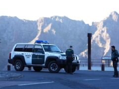 Police near the village of Masca, Tenerife, where the search for missing British teenager Jay Slater continues (James Manning/PA)