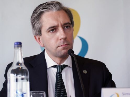 Taoiseach Simon Harris during the British-Irish Council summit at the Comis Hotel on the Isle of Man (Peter Byrne/PA)