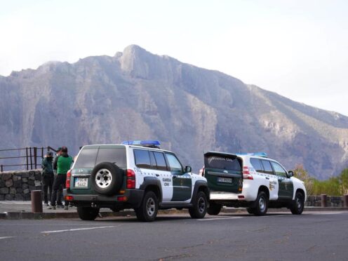 Members of the Guardia Civil near the village of Masca, Tenerife, on Saturday (James Manning/PA)