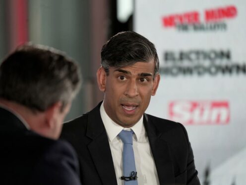 Rishi Sunak faced further questions about the gambling scandal as he appeared on The Sun’s Never Mind The Ballots show. (Dan Charity/The Sun)