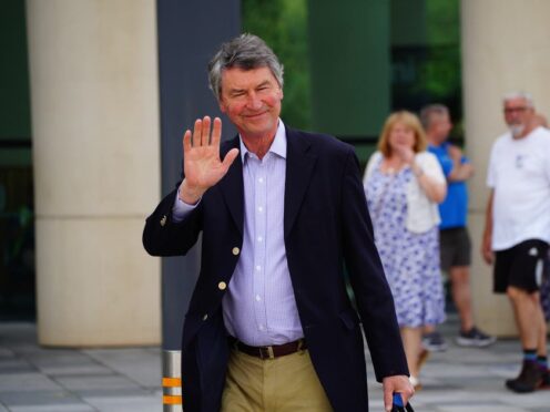 Vice Admiral Sir Tim Laurence leaves Southmead Hospital in Bristol where he was visiting the Princess Royal (Ben Birchall/PA)