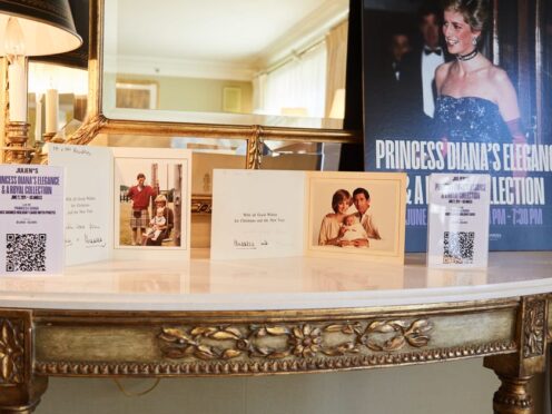 Items owned by Princess Diana and other royals fetches £4 million at auction (Julien’s Auctions/PA)