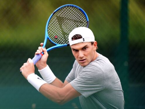 Jack Draper practising at the All England Club (Zac Goodwin/PA)