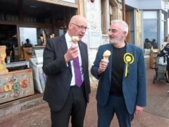SNP Leader John Swinney (left) joins the SNP candidate for Edinburgh East and Musselburgh, Tommy Sheppard, at Portobello Beach and Promenade, while on the General Election campaign trial (Michael Boyd/PA)