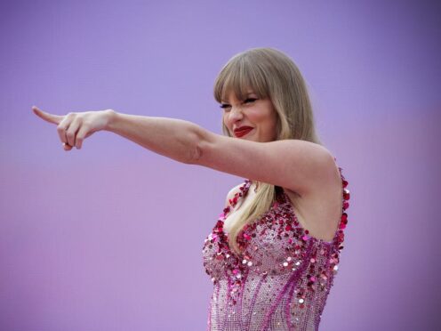 Taylor Swift performing on stage at the Aviva Stadium in Dublin (Liam McBurney/PA)