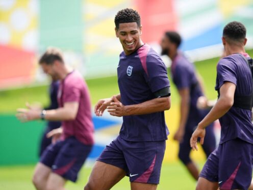 England’s players during training (Adam Davy/PA)