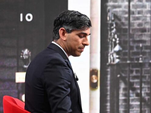 Prime Minister Rishi Sunak appearing on the BBC 1 current affairs programme, Sunday With Laura Kuenssberg (PA)