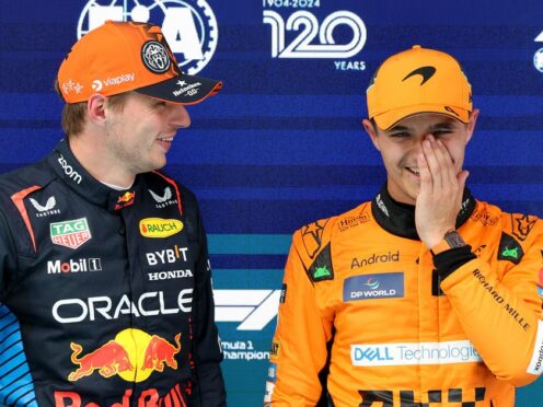 Lando Norris (right) wants to take the championship fight to Max Verstappen (left) (Thomas Coex (AP Photo/PA)