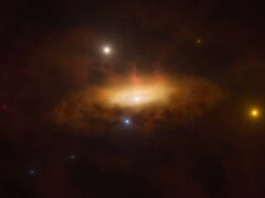 The galaxy SDSS1335+0728 was found to be emitting much more light at ultraviolet, optical, and infrared wavelengths than before (ESO/M Kornmesser/PA)