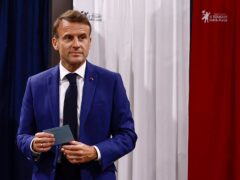 Emmanuel Macron called the surprise lection three weeks ago (Yara Nardi, Pool via AP)
