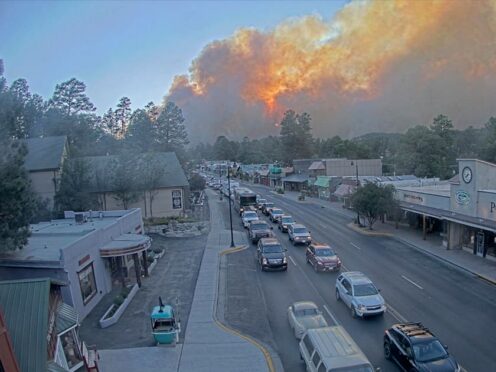 Thousands of southern New Mexico residents fled the mountainous village as a wind-whipped wildfire tore through homes and other buildings (Village of Ruidoso Tourism Department via AP)