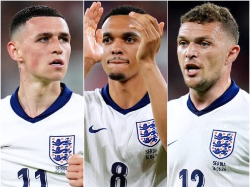 Phil Foden, Trent Alexander-Arnold and Kieran Trippier will all be hoping to play in England’s Euro 2024 clash with Denmark. (Adam Davy/PA)