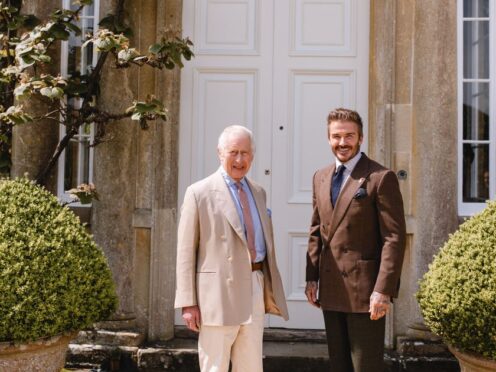 The King at his Highgrove home with David Beckham, who has become an ambassador for the King’s Foundation (Courtney Louise Photography/PA)