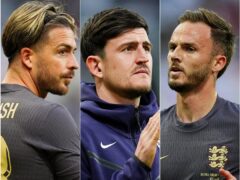 Jack Grealish, Harry Maguire and James Maddison, left to right, are the high-profile omissions from England’s squad (Mike Egerton/PA)