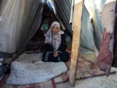 Nadia Hamouda was displaced from her home by the war between Israel and Hamas (Abdel Kareem Hana/AP)