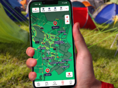A mock-up of a festival-goer’s Glastonbury App featuring the map pinning option (Vodafone/PA)