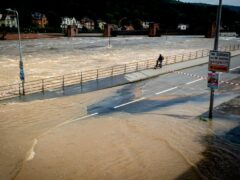 The river Neckar has burst its banks in Heidelberg (AP)