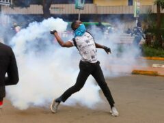 Demonstrators stormed the parliament building in Nairobi (AP)