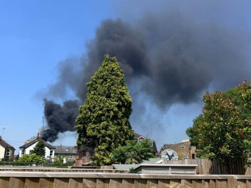 The fire broke out at a tower block in Staines-upon-Thames on Wednesday (Travelwithdan/PA)