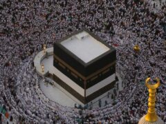 During the festivities, Muslim pilgrims must walk around the Kaaba, the cubic building at the Grand Mosque, during the annual Hajj pilgrimage in Mecca (AP)