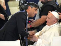 Rishi Sunak was among the leaders who met the Pope (Pool via AP)