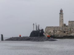 Russia’s Kazan nuclear-powered submarine arrives at the port of Havana, Cuba, on Wednesday (Ariel Ley/AP)