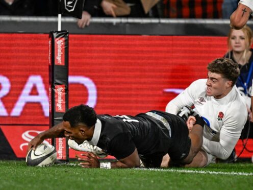 Sevu Reece scored one of New Zealand’s two tries (Andrew Cornaga/AP)