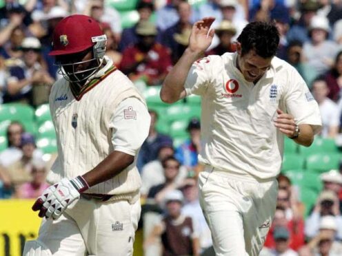 James Anderson (right) dismissed Brian Lara in 2004 (Rebecca Naden/PA)