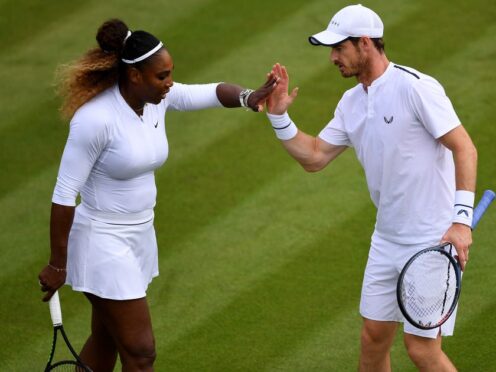 Serena Williams, left, and Andy Murray played mixed doubles at Wimbledon in 2019 (Victoria Jones/PA)