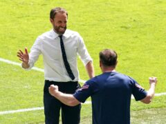 Gareth Southgate celebrates his 100th match in charge of England on Saturday (Martin Rickett/PA)