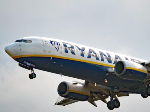 Ryanair has recorded its busiest month in terms of passenger numbers (Nicholas T Ansell/PA)