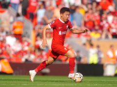 Liverpool midfielder Wataru Endo has been omitted from Japan’s Olympic squad (Peter Byrne/PA)