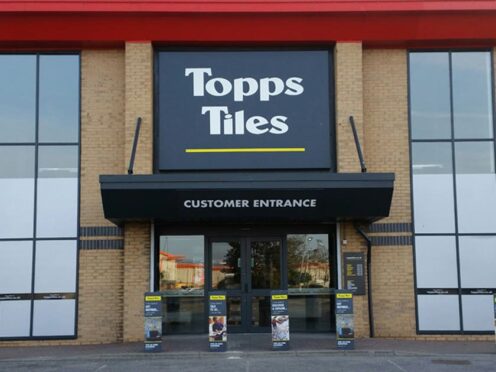 Topps Tiles has seen a fall in trade amid rising inflation in the last year (Topps Tiles/PA)