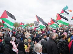 People take part in a pro-Palestine march in Hyde Park in central London (Jeff Moore/PA)