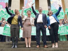 Green Party parliamentary candidates (left to right) Sian Berry, Carla Denyer, Adrian Ramsay and Ellie Chowns (Jonathan Brady/PA)