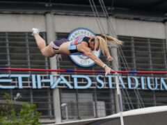 Molly Caudery in action in the Women’s pole vault during the UK Athletics Championships and Olympic trials in Manchester (David Davies/PA)