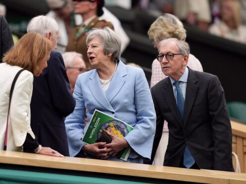 Theresa May and Philip May in the royal box (Jordan Pettitt/PA)