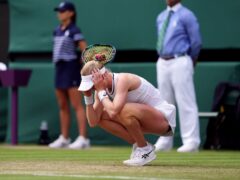 Harriet Dart reacts with disbelief after beating Katie Boulter (John Walton/PA)