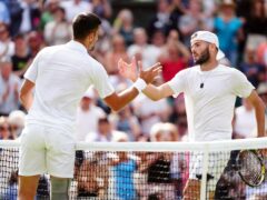 Jacob Fearnley lost to Novak Djokovic on day four of the Championships at Wimbledon (Aaron Chown/PA)